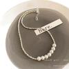Broken Silver Pearl Splicing Necklace Women'S Light Luxury Niche Design Sense Neck Chain Earrings Temperament Collarbone Chain