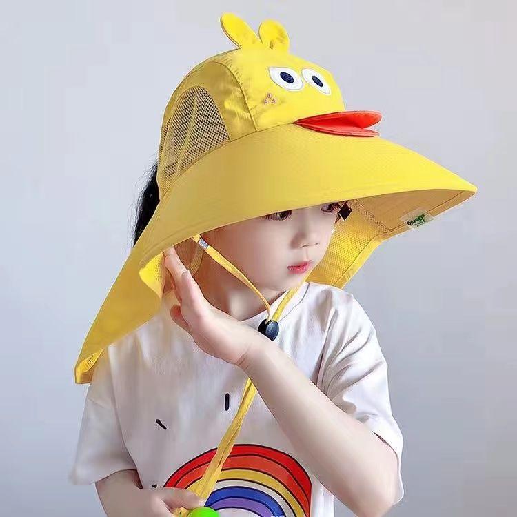 

Kid Hat Summer Cap Sun Kindergarten Children UV Protection Baby Boys Girls Sun Caps Going Out Beach Large Brim Fisherman M9 48-54cm