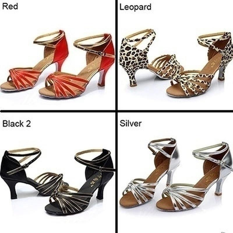 Moda Kadın Salon Tango Ayakkabıları Latin Dans Ayakkabıları Parti Orta Topuklu Ayakkabılar