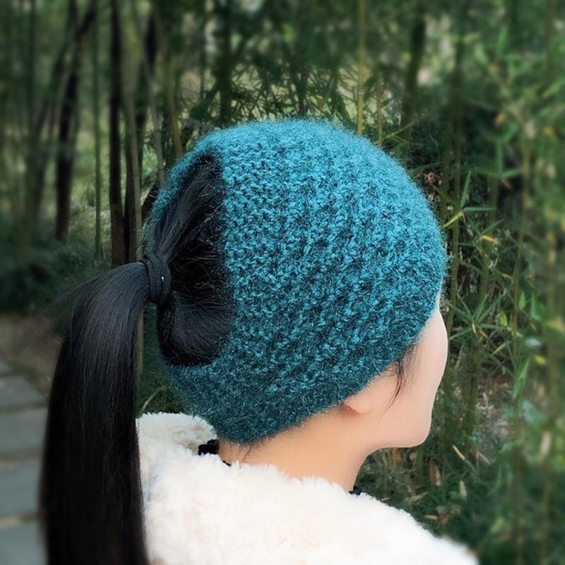 Autumn Winter Warm Knit Headband  Solid Color Elastic Hairbands For Women Girls Windproof Scrunchies Neckerchief Headwear