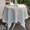 Waffle Texture Garden Table Cloth White Dinner Tea Table Covers Round Table Tablecloth  Dessert