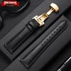12/14/16/18/20/22mm Genuine Calfskin Watch Straps Casual Business Leather Watchband Stainless Steel Butterfly Buckle Wristband