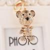 DIY Trinkets Couple Gifts Car Keychain Metal Rhinestone Keychain Tiger Key Ring Tiger Key Chain