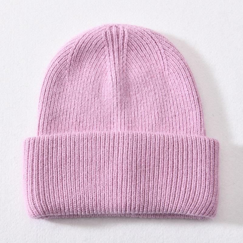 Angora Knitted Hat Angola Fashion Commuter Warm Face Small Solid Color Wool Hat