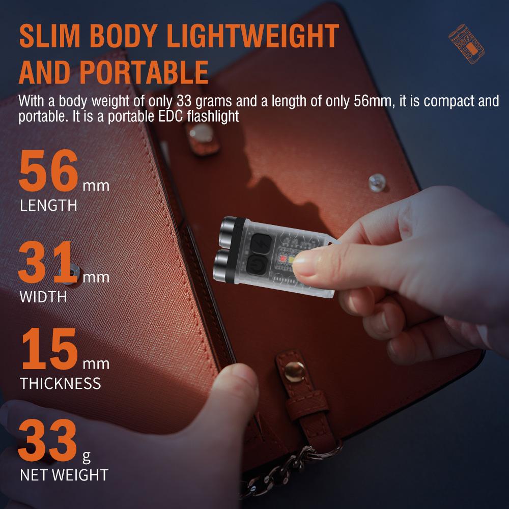 Mini Flashlight 900LM 12 Modes Light Torch Rechargeable Waterproof Keychain with magnet Lantern Red UV light