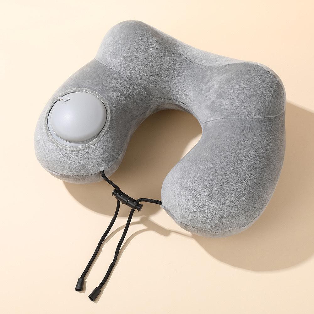

Portable, removable and washable multi-functional neck pillow for airplane travel, inflatable U-shaped neck protection pillow