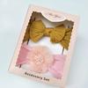 Headbands 2 Newborn Baby Pcsset Flower Bows Kids Baby Hair Band Solid Color Infant Baby Hairbands Baby Girls Hair Accessories