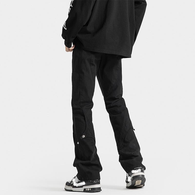 Spring Men'S European And American Vibe Style Clean Fit Pants Straight Leg Work Pants High Street Hooligan Handsome Micro La Charge Casual Pants