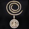 European and American New Rotatable St. Jude Alloy Pendant, Alloy Diamond-encrusted Personalized Hip-hop Style Necklace Jewelry