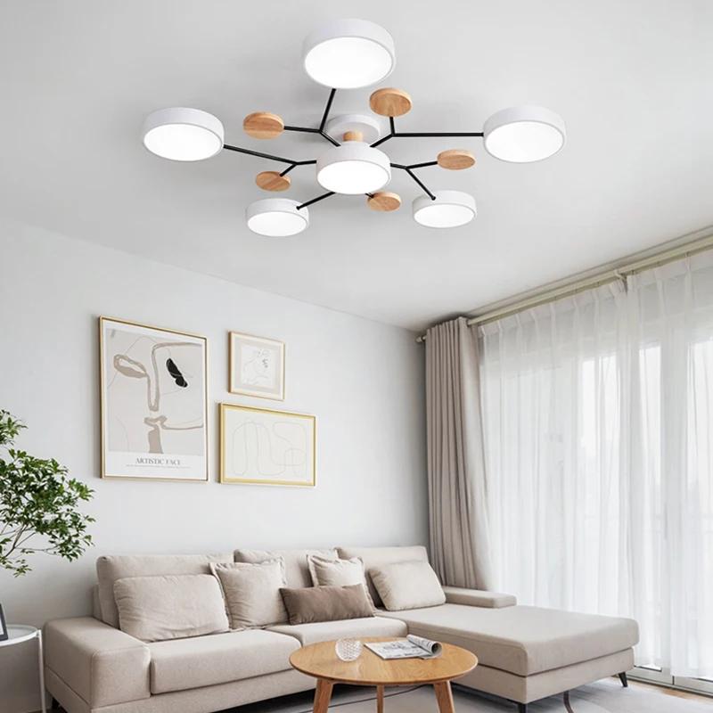 Modern LED Chandelier with 3 Different Colors Suitable for Living Room Bedroom Study Home Decoration Indoor Lighting AC90-260V