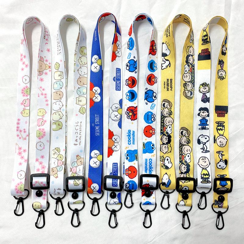 Oblique Span Mobile Phone Lanyard Adjustable Cartoon Silicone Change Bag Lanyard Card Sleeve Record Label Lanyard Lanyard