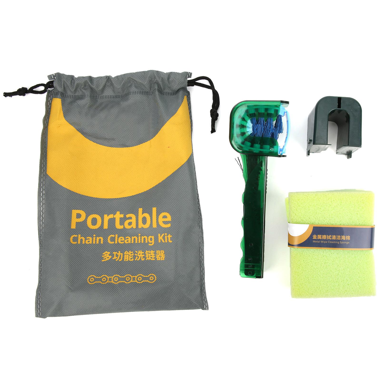 

Bike Chain MultiFunctional Cleaning Tools Set Chain Scrubber Soft Brush Sponge Kit