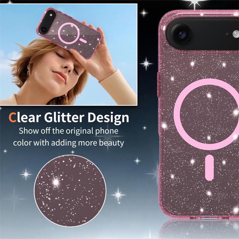 Glitter Magnetic Case for iPhone 17 - Fits iPhone 12 to 17