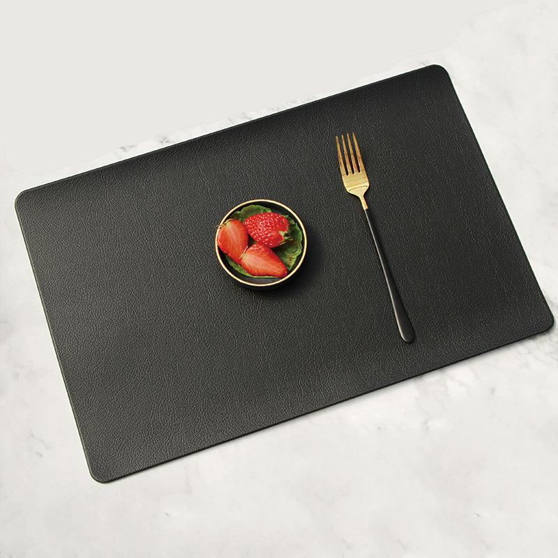Nordic style imitation leather placemat waterproof and oil-proof placemat thermal insulation table mat hotel household western food mat