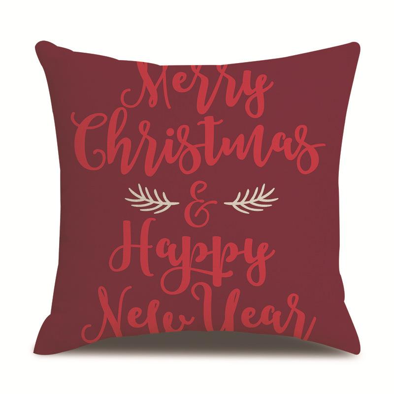 Christmas Creative Single-sided Pillowcase Living Room Linen Car Pillowcase Sofa Pillowcase Bedside Cushion Cover