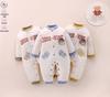 Unisex Quilted Cotton Baby Romper - 150g, Warm for Autumn & Winter, Indoor & Outdoor Wear