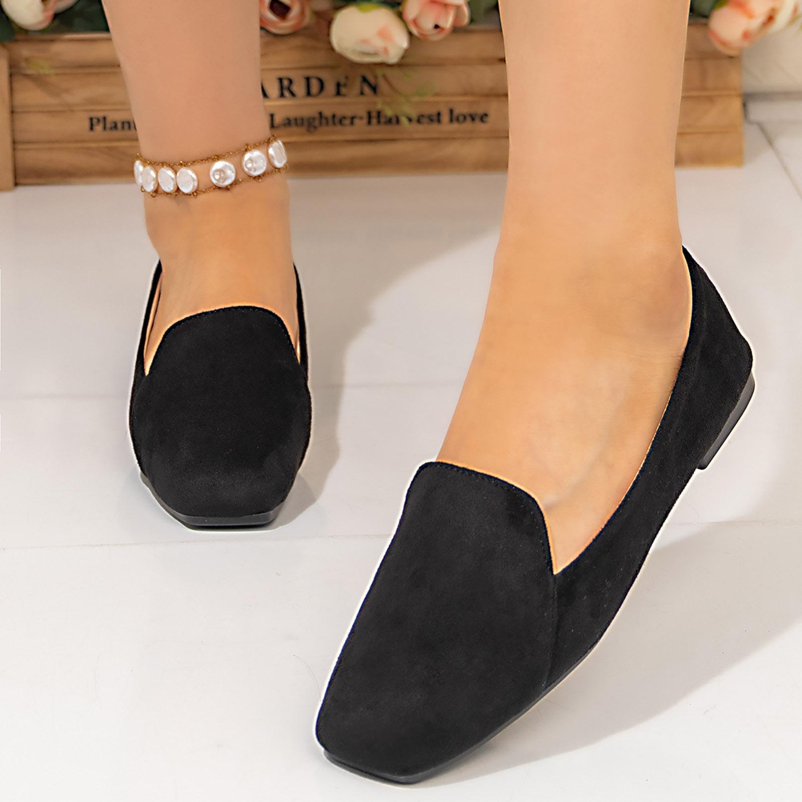 

Womens Shoes Size 8 Dress Casual Women S Square Toe Flat Shoes With Soft Soles And Fabric Uppers Are Zapatos Mujer CóModos 36 чорний