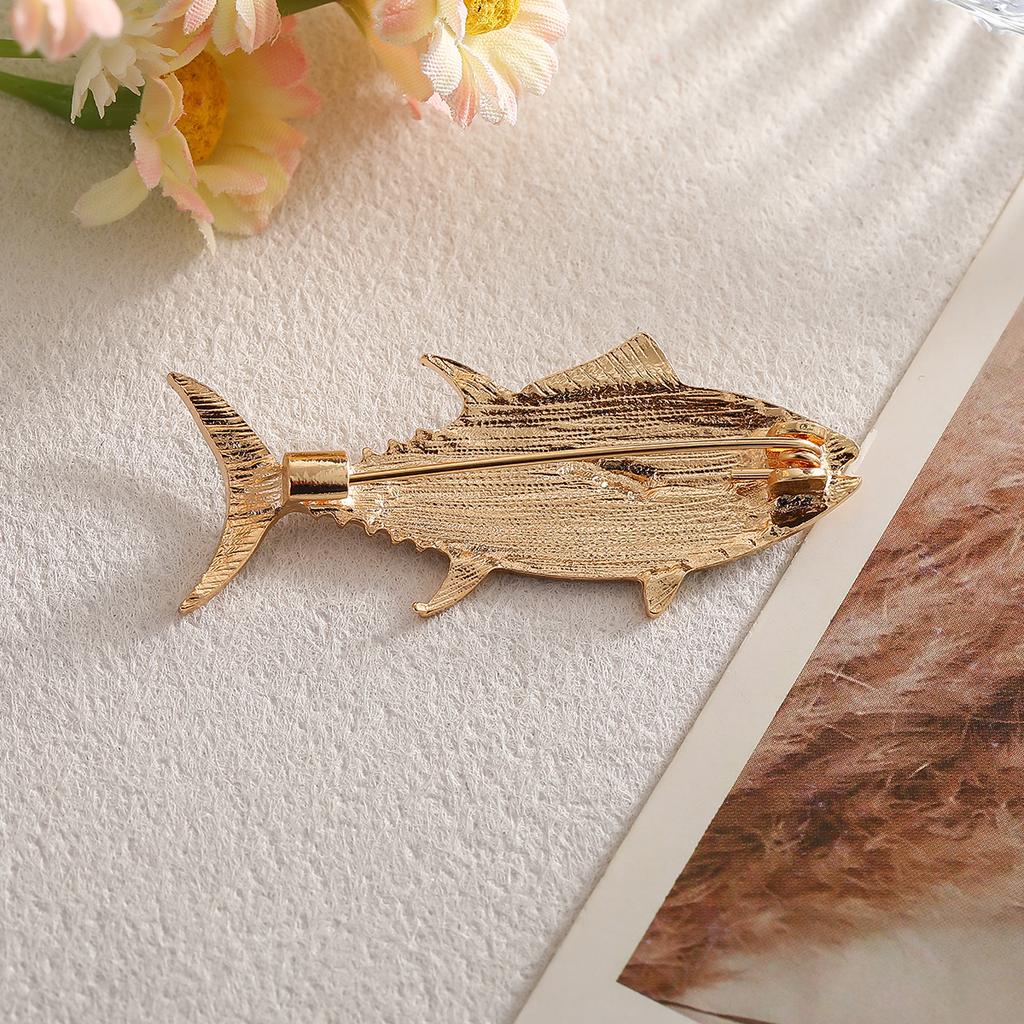 New European and American Fashion Oil Dripping Tuna Brooch Ocean Art Cartoon Corsage Women's Pin Badge