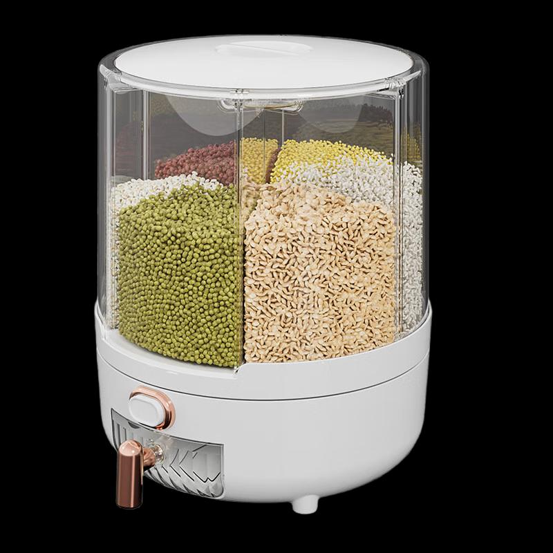 

Rotating Grain Dispenser with Measuring Cup