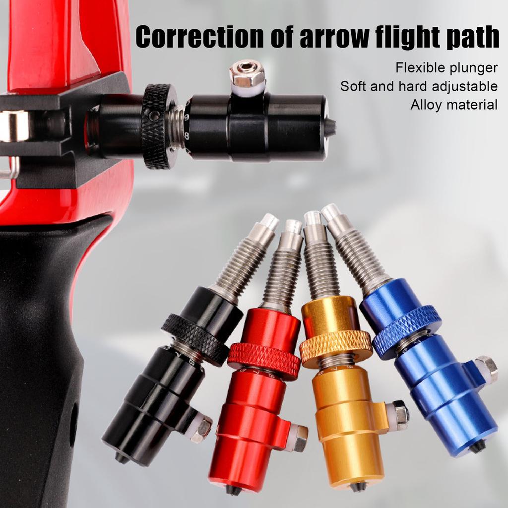 Archery Plunger Adjustable Screw On Aluminium Alloy Recurve Bow Cushion Plunger for Auxiliary Accessory Blue