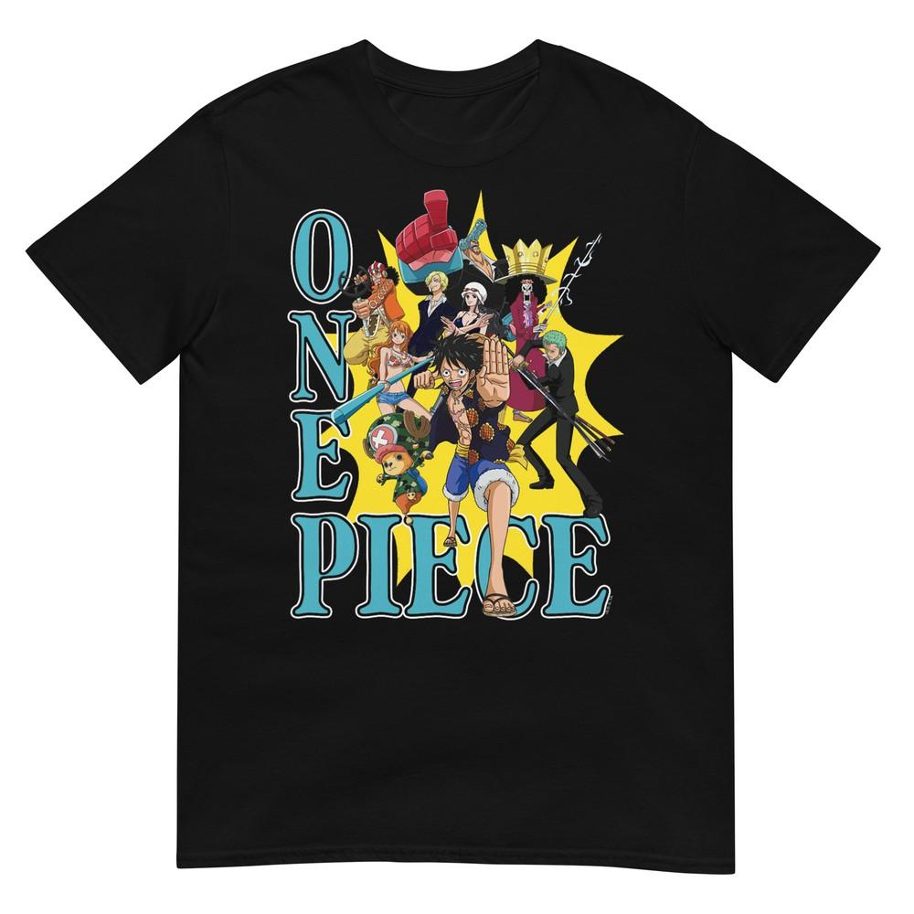 Футболка с коллажем персонажей и групповым фото из аниме One Piece 3XL