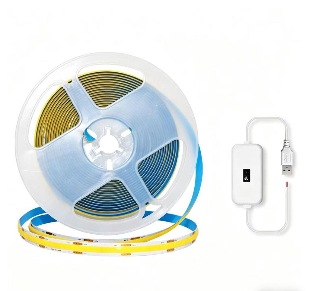 5V COB Waterproof USB LED Touch Light Strip, 8mm Low Voltage Hand Sweep Light Strip.