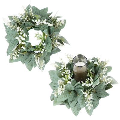 Spring Artificial Wreath Candle Wreath Eucalyptus Wreath Fishtail Persian Grass American Party Candlestick Wreath