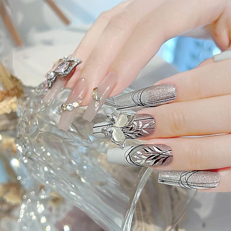5Pcs Cat'S Eye Glitter Nail Enhancement Charms Butterflies Assortment Resin 3D Nail Art Decoration Studs Accessories Supplies
