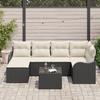 VidaXL Ensemble de canapé de jardin 6 pièces avec coussins brun poly rattan 3345777