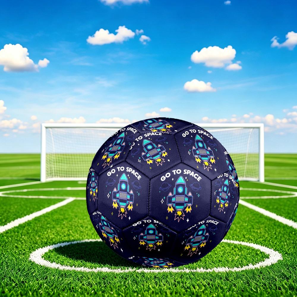 1pc Rocket Space Size 5 Soccer Ball Professional Match Training Football Indoor &Outdoor Sports Ball Lightweight Durable C6569