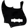 Musiclily 10-Hole JB Jazz Bass Pickguard for Fender USA/Mexico Standard Jazz Bass, 4-Piece Black Pearl Pickguard