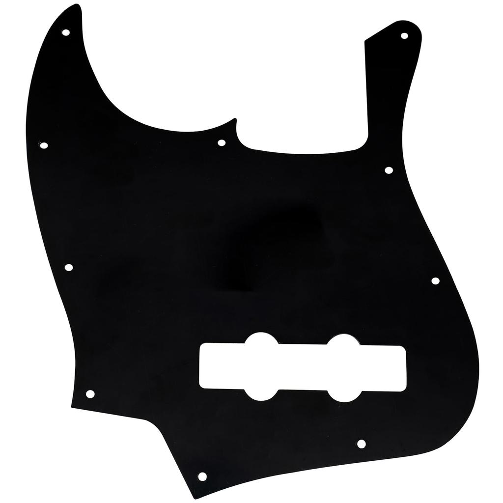 Musiclily 10-Hole JB Jazz Bass Pickguard for Fender USA/Mexico Standard Jazz Bass, 4-Piece Black Pearl Pickguard