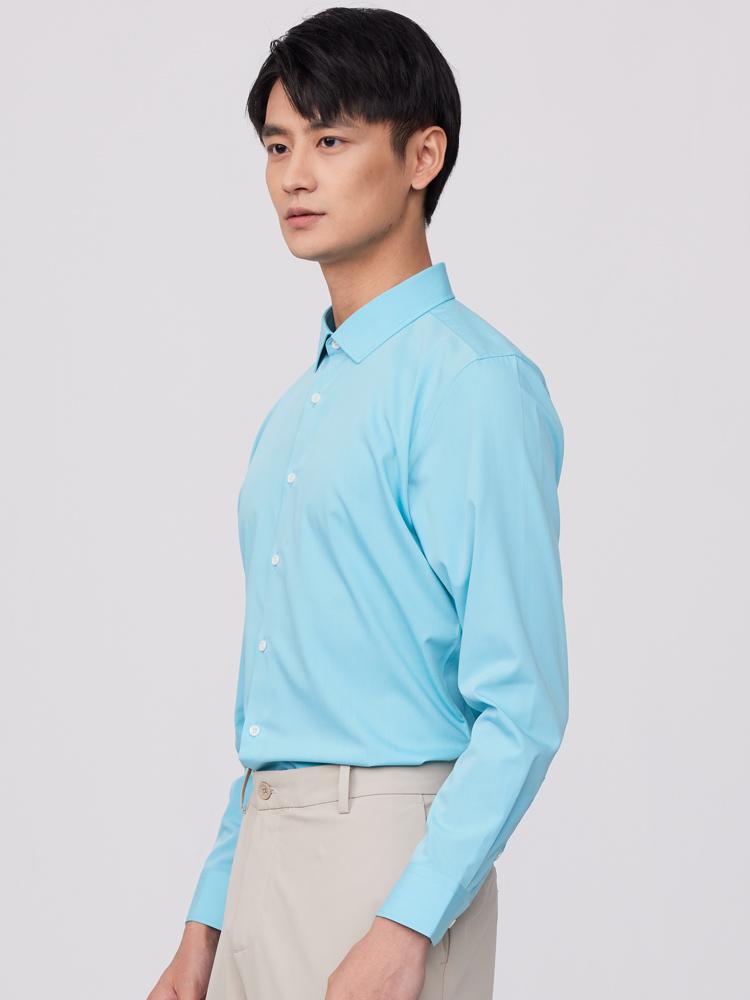Camicia da Abito da Uomo per Tutte le Stagioni con Rever Regolare – Tessuto Confortevole Leggermente Elasticizzato, Tinta Unita, Facile da Stirare, Versatile, Casual, da Lavoro, da Ufficio