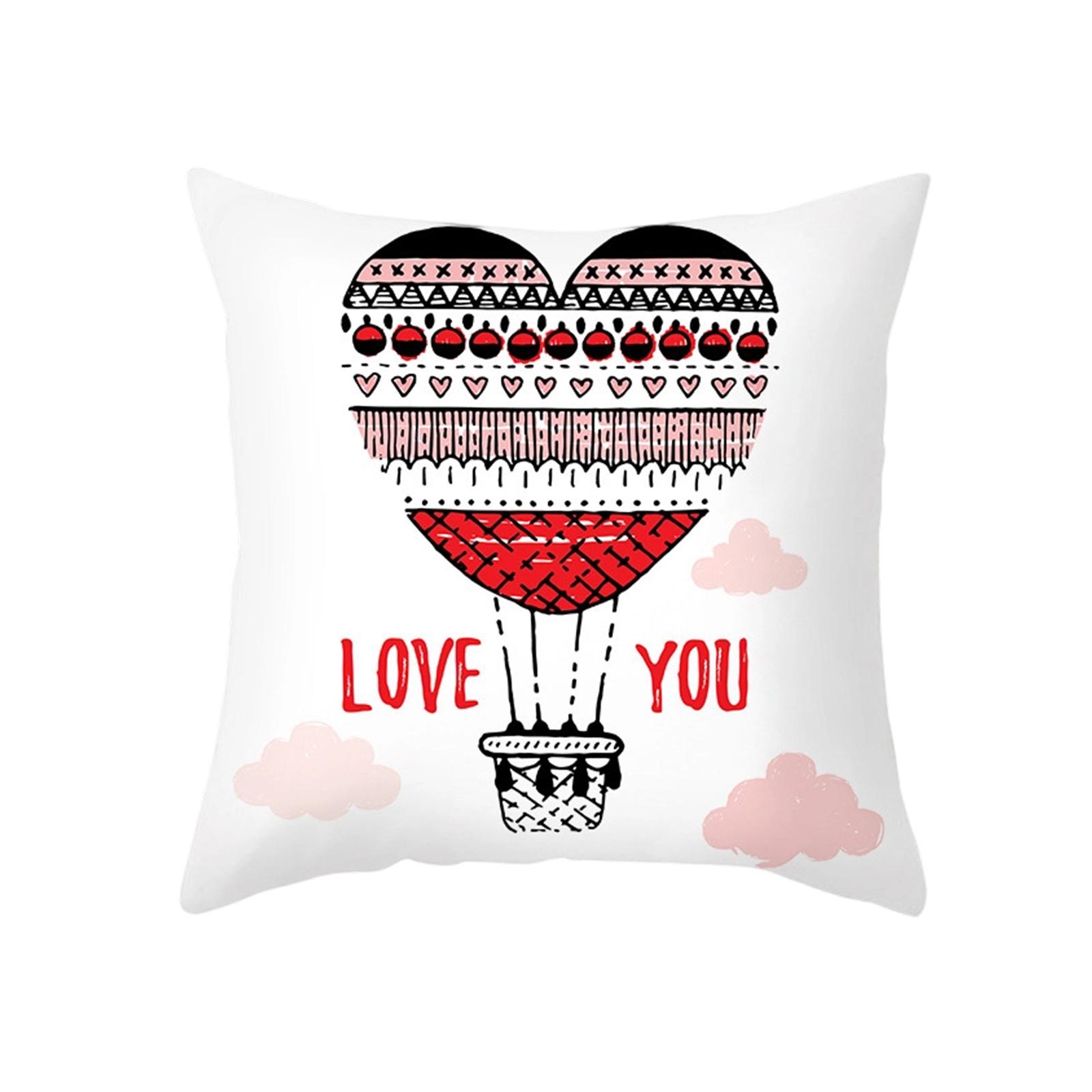 Наволочка на День святого Валентина, 17,71 X 17,71 дюйма, Тема зимних праздников, Чехол для диванной подушки One Size