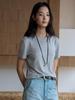 Creamy Cloud Women's Short Sleeve Round Neck T-Shirt - Soft Silk Wool Modal, High Stretch, Spring/Summer Collection, H030714.