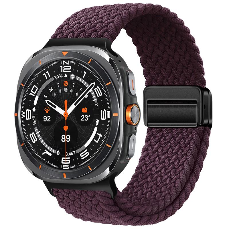 Nylon Magnetic Buckle Strap For Samsung Galaxy Watch Ultra 47mm Braided Solo Loop Bracelet For Galaxy Watch Ultra 47mm Correa