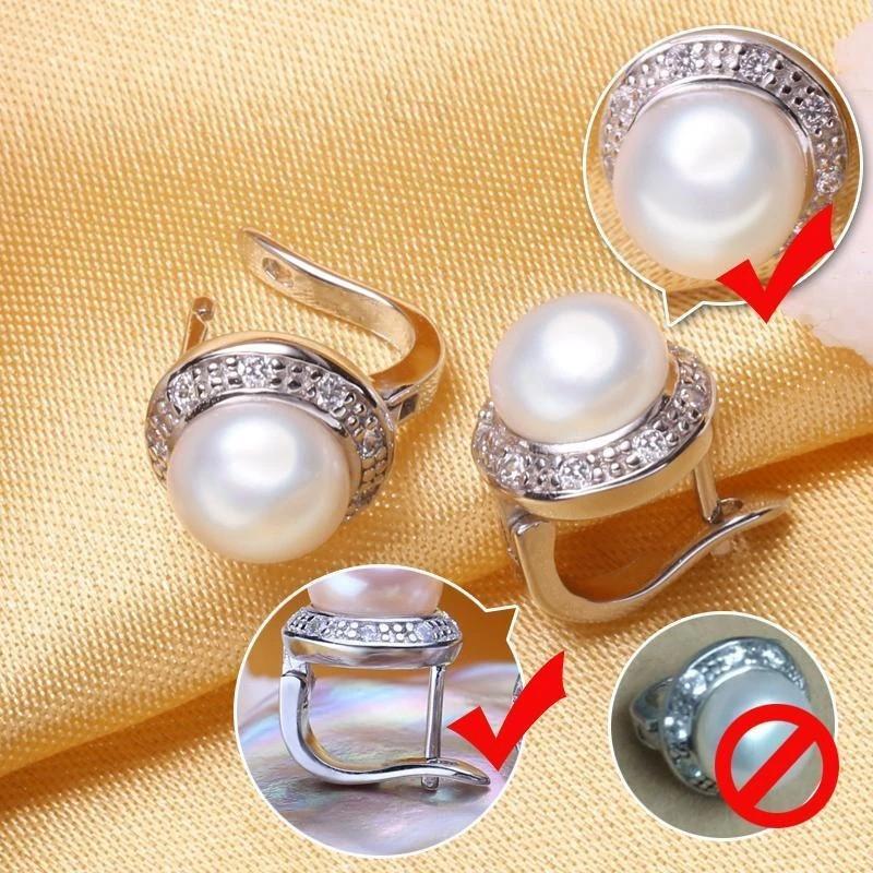 Fresh Style White/Pink Simulated Pearl Earrings for Girls Inlaid White CZ Fashion Versatile Women Jewelry Drop Shipping