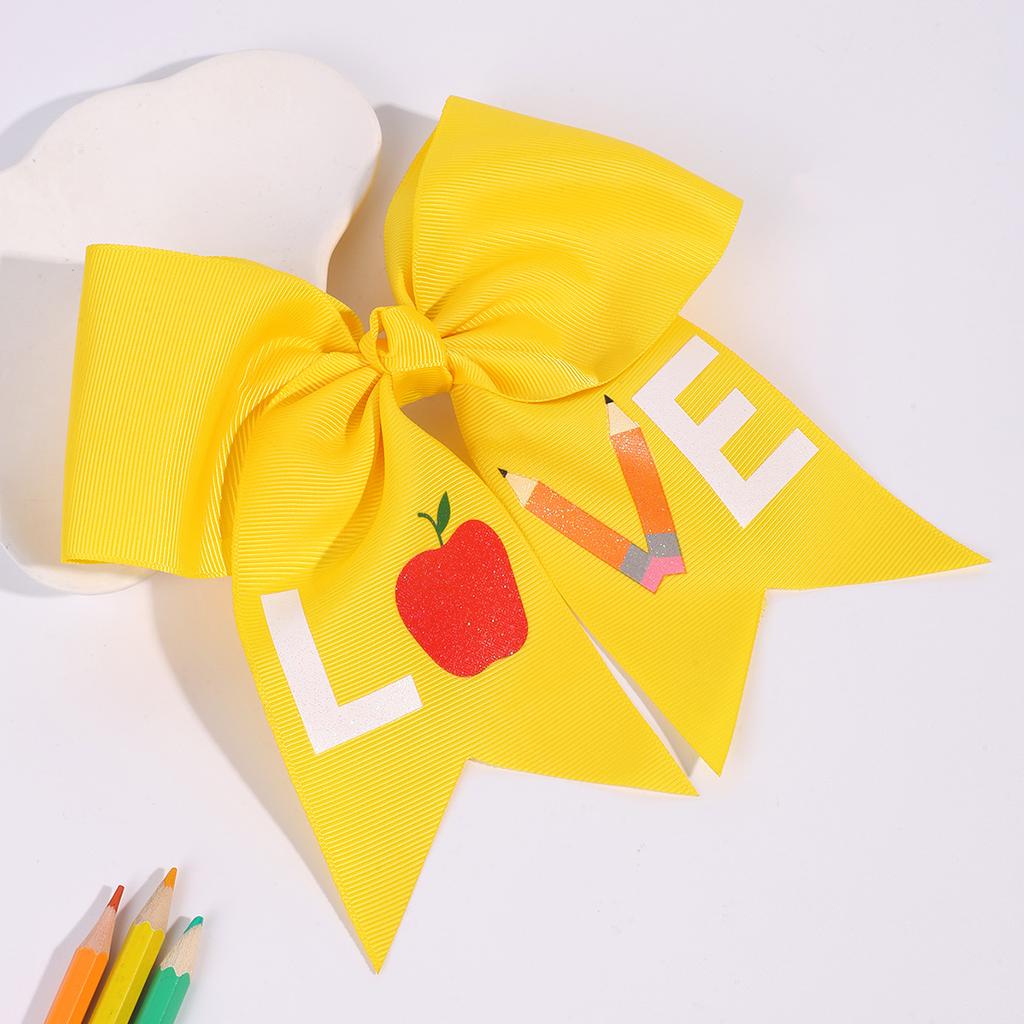 2Pcs New Children's Big Bow Clip Headdress Print Pattern Hair Clip Thread Streamer Hair Accessories Girl Gift