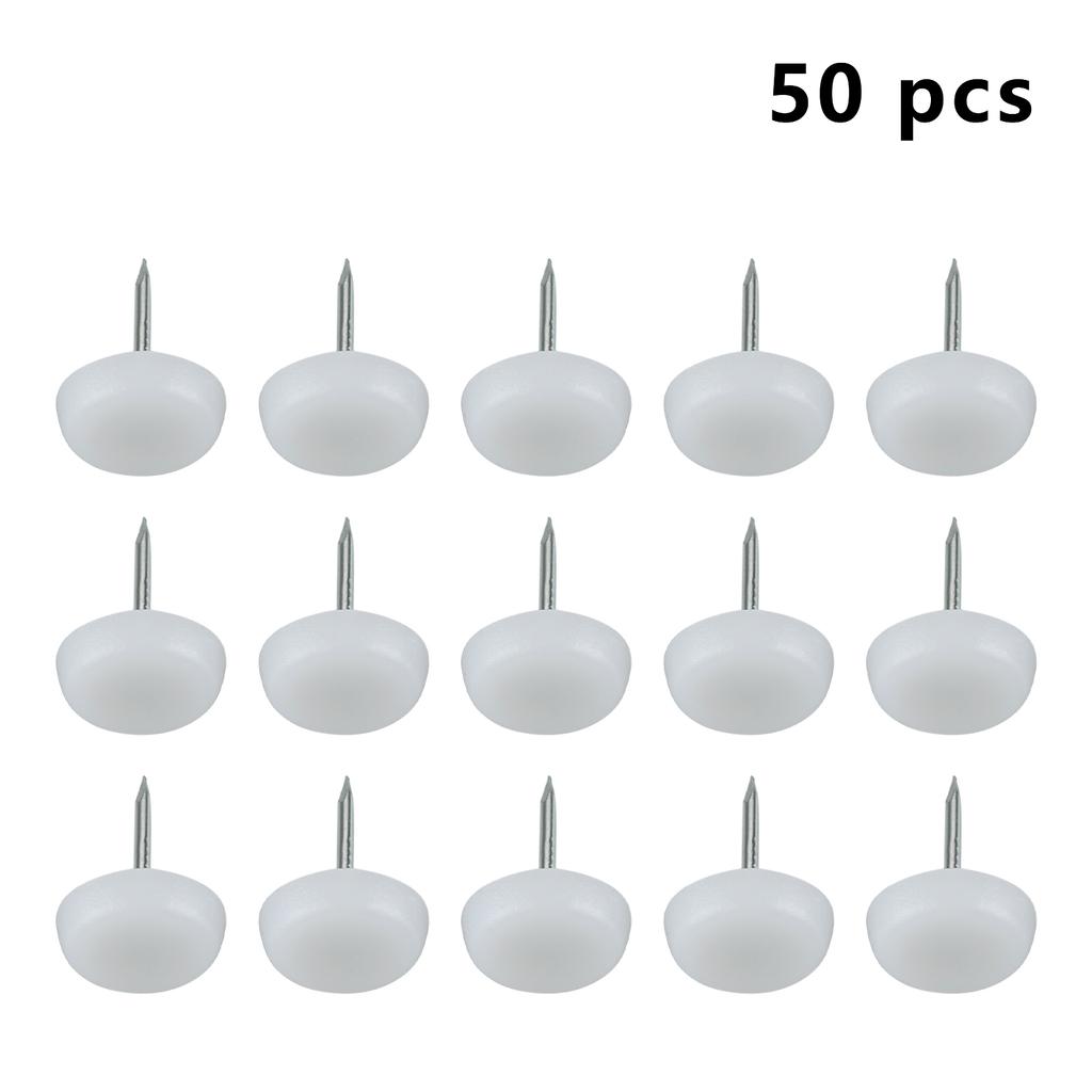 50Pcs 14/18/20mm Table Chair Leg Slider Glide Pads Nail-On Feet Pads Anti Slip Furniture Foot Mats Wooden Chair Legs Protector
