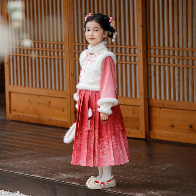 Huatiancai Zirongyan Girls' Winter Hanfu New Year Skirt