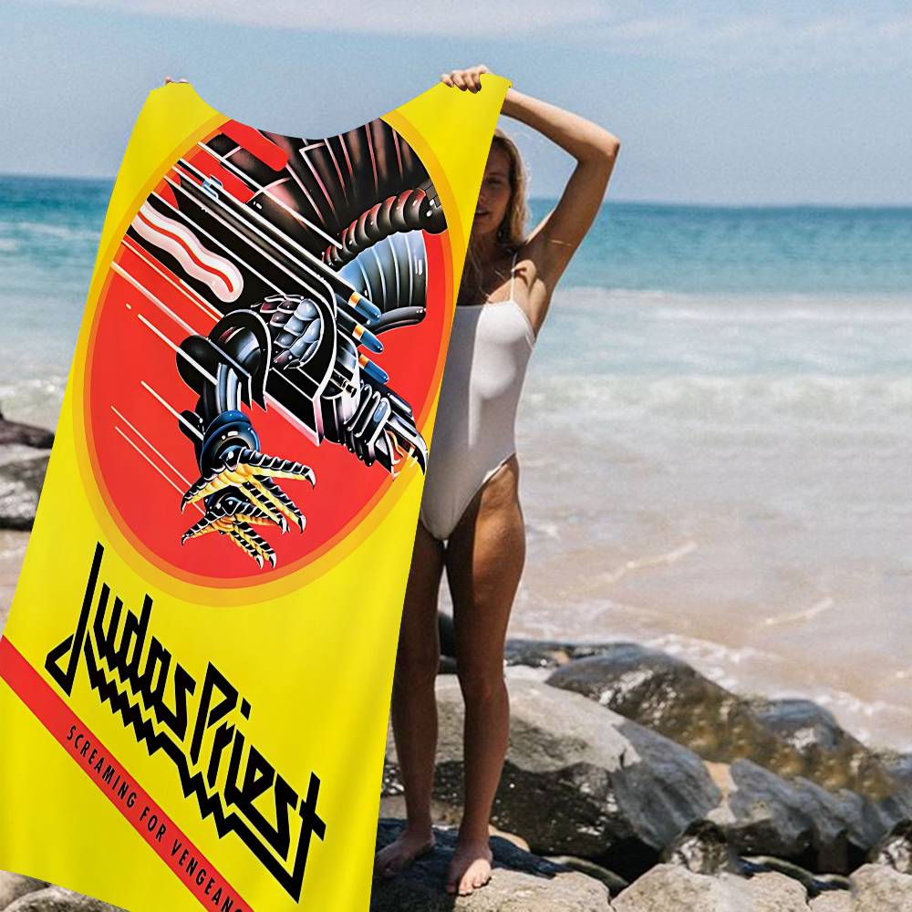 J-Judas Priest Heavy Metal Band Beach Towel Colorful Bath Towels for Girl Microfiber Quick Dry Custom Sand Free