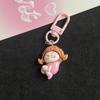 Cartoon Cartoon Resin Keychain Chubby Girl Little Metal Keyring Cute Small Keychain  Headphone Case