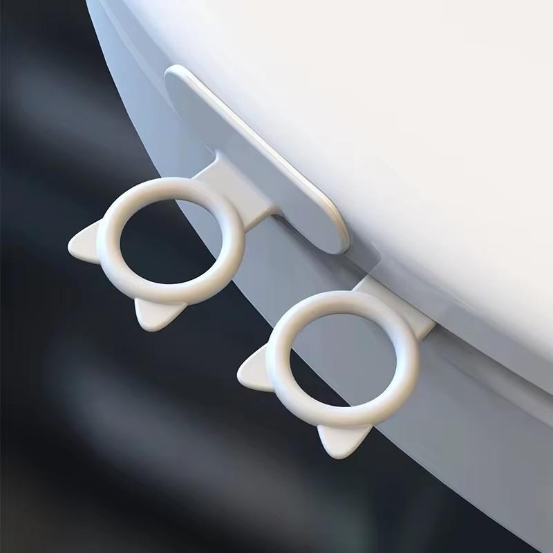 Toalettseteløftere Multifunksjonell Silikon Selvklebende Skapdørhåndtak Unngå Berøring av Toalettlokkhåndtak Wc-tilbehør
