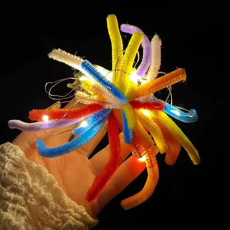 Glow Color Firework Strip Hair Clip Women Design Fashion Versatile Ambient Niche Hair Accessory Party Christmas New Year Gift