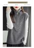 Summer 2026 Women's Grey Zipper High-Neck Knit Vest Sweater – Stylish and Casual Design