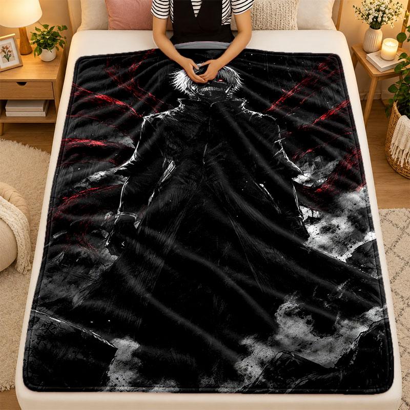 Flannel BlanketTokyo Ghoul Warm Soft Throw Blanket for Indoor Sofa Bed Living Room Use