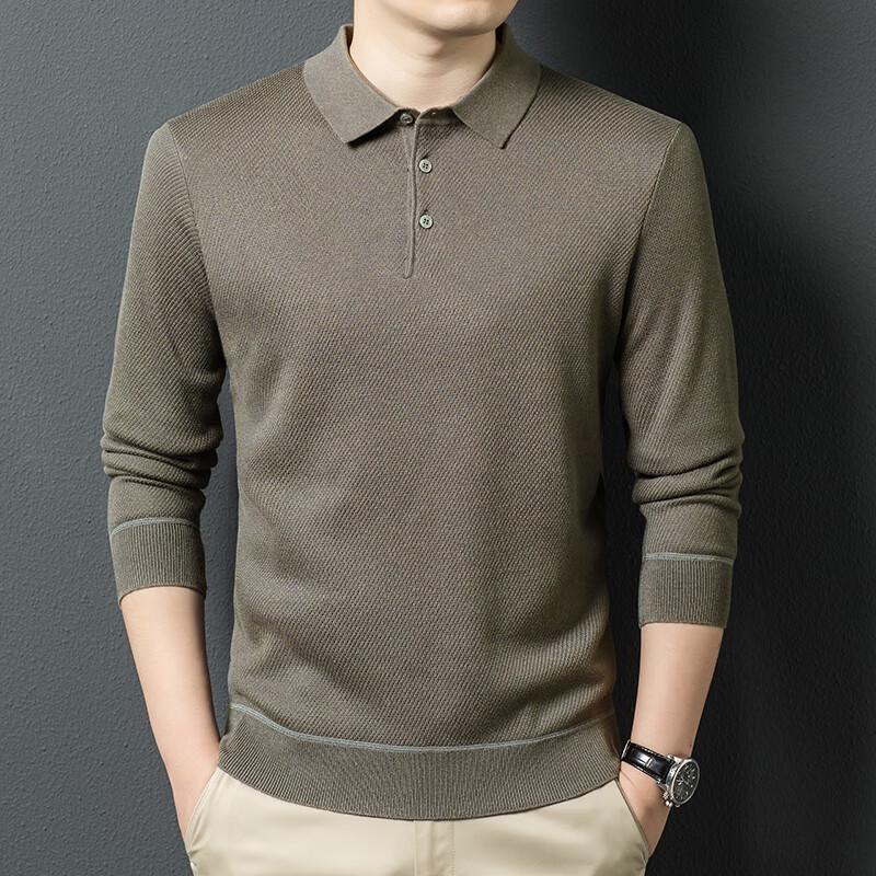 Men's Lapel Wool Blend Pullover Sweater
