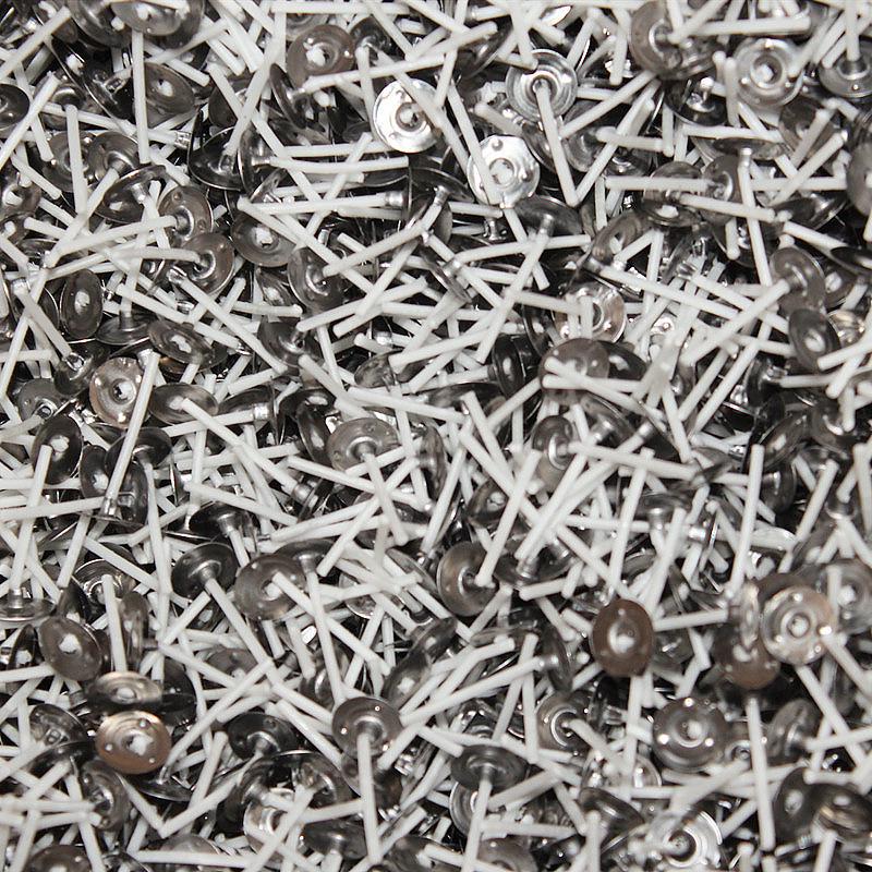 100 Pack 2.6-20cm Candle Wicks with Galvanized Base for Butter Lamps
