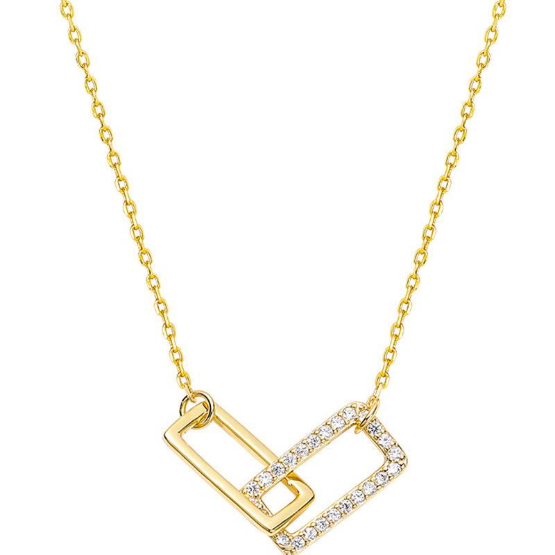 Korean Style Square Necklace - Light Luxury, Simple Design, Clavicle Chain for Women