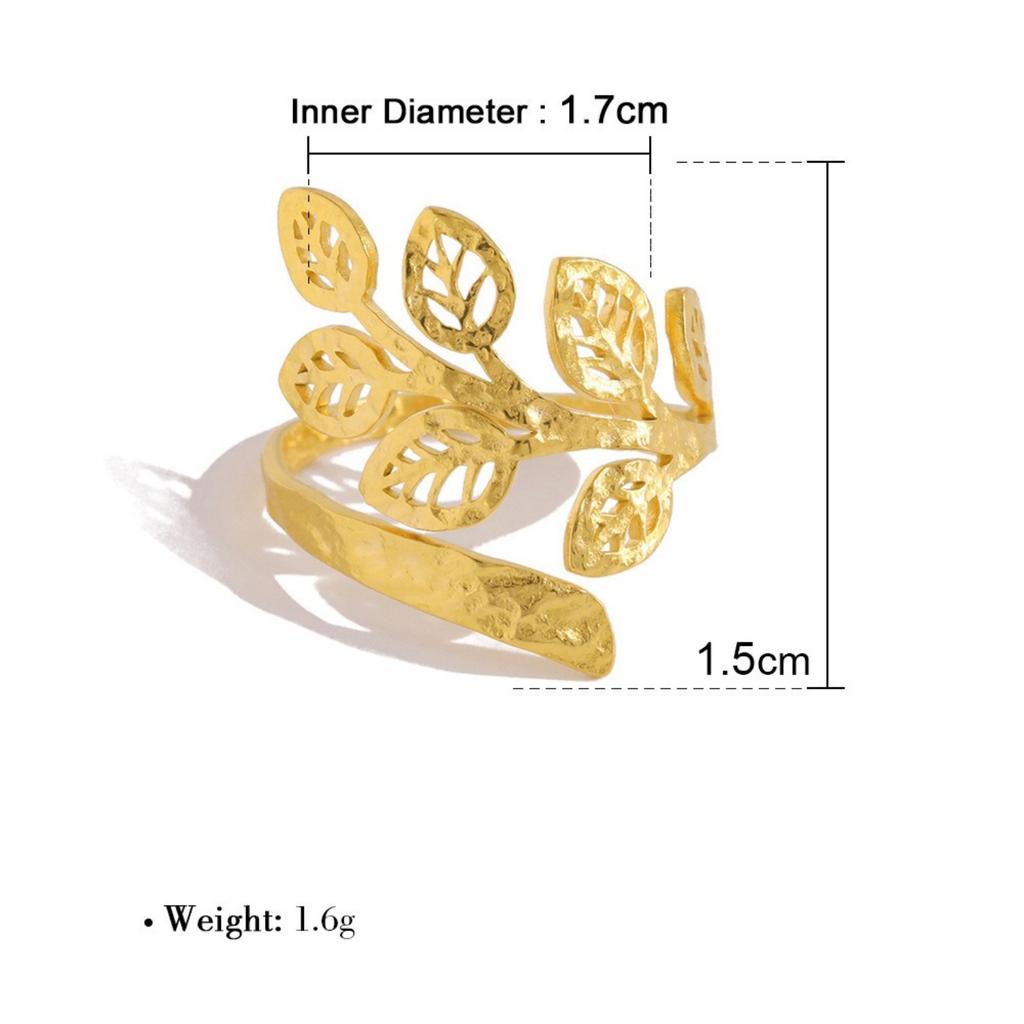 1 Stück Stylischer Ring 18K Vergoldet Mehrfarbig 304 Edelstahl & Zirkonia Offene Ringe Blumenblätter Für Damen Geschenk